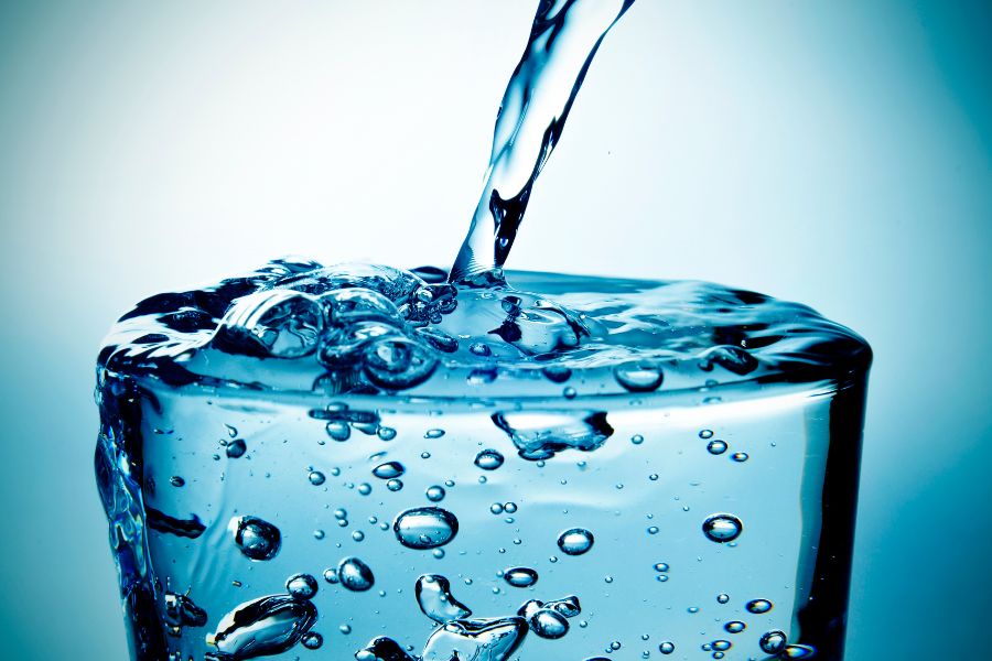A close-up of a glass of water